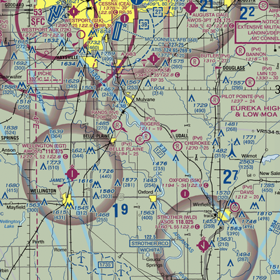 Belle Plaine Farms Airport (SN10) VFR Sectional  Gaming Mouse Pad