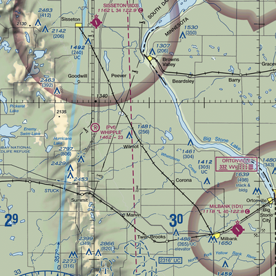 Webster-Eneboe Airstrip (SD82) VFR Sectional  Gaming Mouse Pad