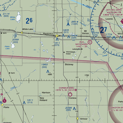 Livingston Airport (SD75) VFR Sectional  Gaming Mouse Pad