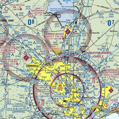 Mount Holly Airport (SC98) VFR Sectional  Gaming Mouse Pad