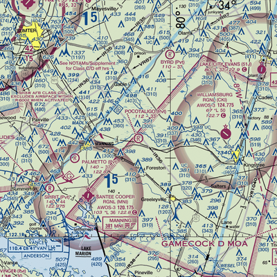 Pocotaligo Airport (SC38) VFR Sectional  Gaming Mouse Pad