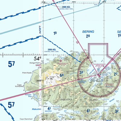 Driftwood Bay Air Force Station Airport (AK23) VFR Sectional  Gaming Mouse Pad