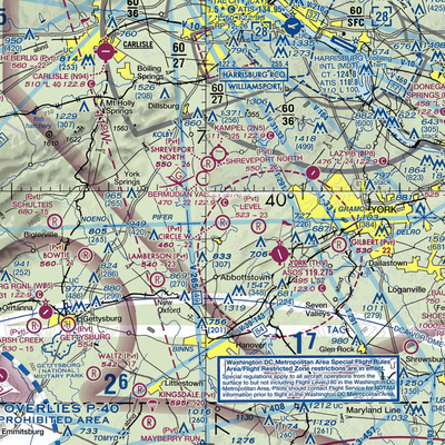 Circle W Airfield (PA72) VFR Sectional  Gaming Mouse Pad