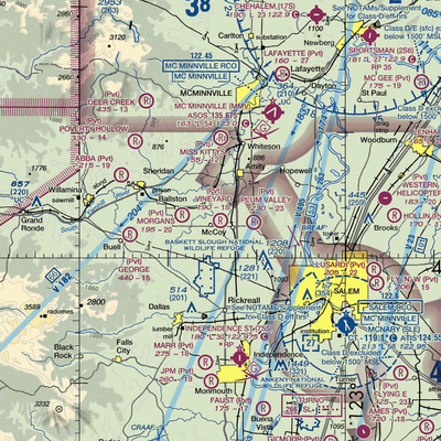 Vineyard Airport (OR95) VFR Sectional  Gaming Mouse Pad