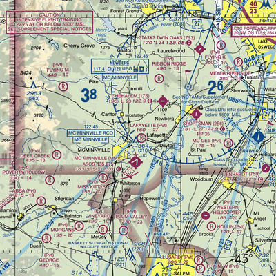 Lafayette Airstrip (OR90) VFR Sectional  Gaming Mouse Pad