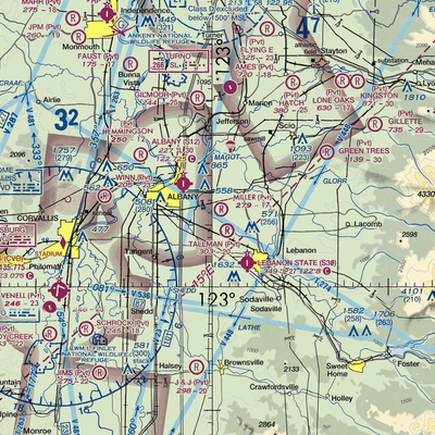 Miller Airstrip (OR21) VFR Sectional  Gaming Mouse Pad