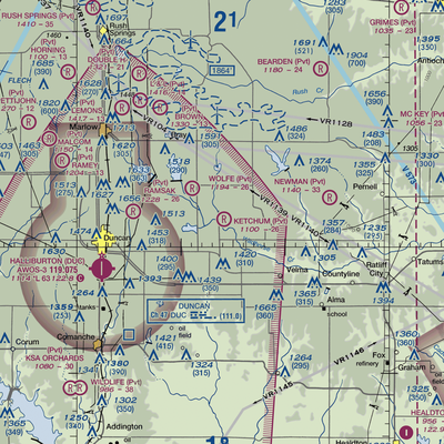 Ketchum Ranch Airport (OK97) VFR Sectional  Gaming Mouse Pad