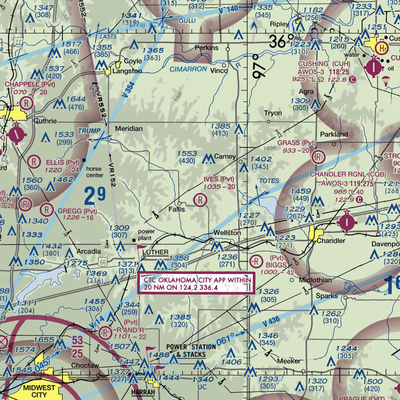 Ives Airport (OK96) VFR Sectional  Gaming Mouse Pad