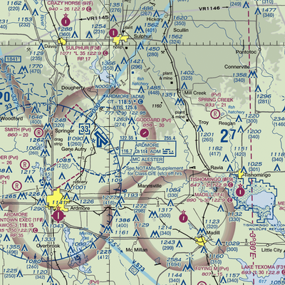 Goddard Ranch Airport (OK85) VFR Sectional  Gaming Mouse Pad