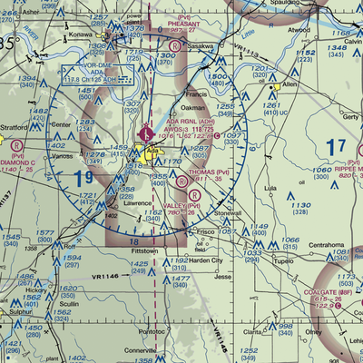 Thomas Ranch Airport (OK80) VFR Sectional  Gaming Mouse Pad