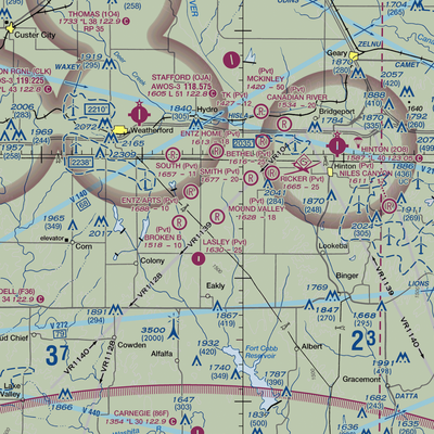 Mound Valley Farm Airport (OK77) VFR Sectional  Gaming Mouse Pad