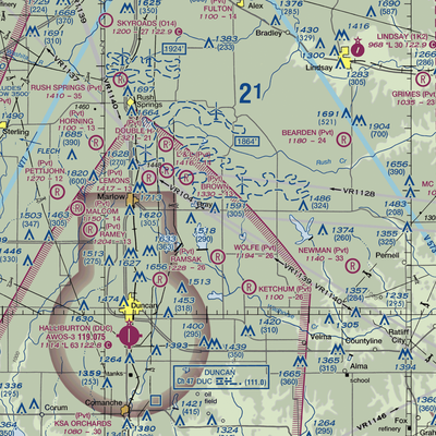 Raab Field Airport (OK63) VFR Sectional  Gaming Mouse Pad