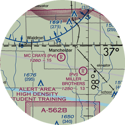 Mc Crays Airport (OK46) VFR Sectional  Gaming Mouse Pad