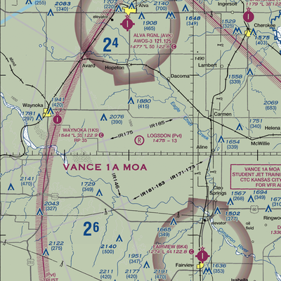 Logsdon Ranch Airport (OK43) VFR Sectional  Gaming Mouse Pad