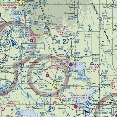 Mcdaniel Aviation Airport (OK28) VFR Sectional  Gaming Mouse Pad