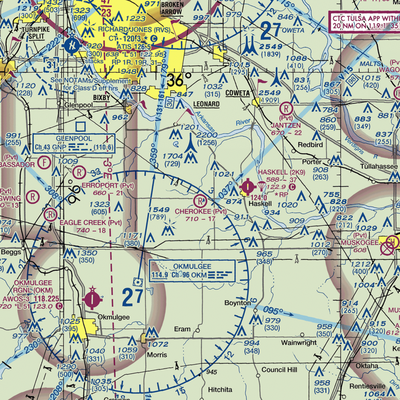 Cherokee Ranch Airport (OK25) VFR Sectional  Gaming Mouse Pad