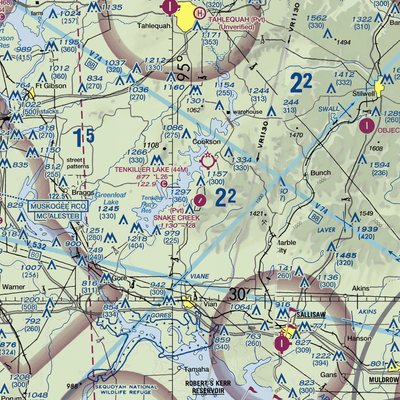 Snake Creek Wilderness Airport (OK06) VFR Sectional  Gaming Mouse Pad