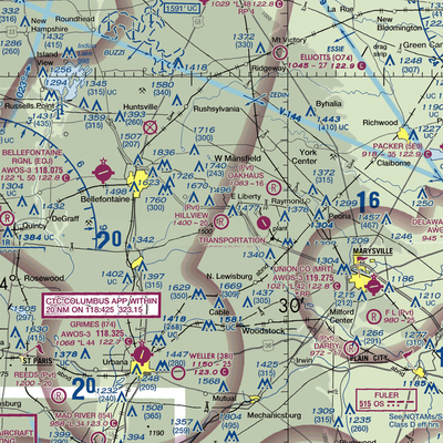 Hillview Airstrip (OI38) VFR Sectional  Gaming Mouse Pad