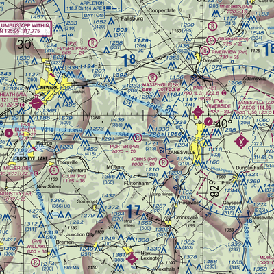 Porter Airport (OH92) VFR Sectional  Gaming Mouse Pad