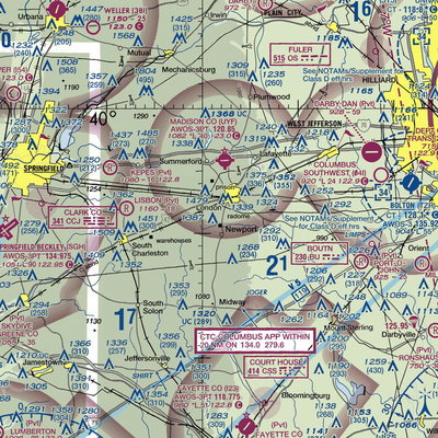 Roberts Airport (OH88) VFR Sectional  Gaming Mouse Pad