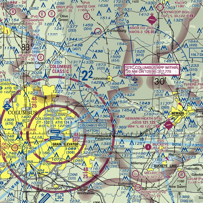 Kearns Airport (OH74) VFR Sectional  Gaming Mouse Pad