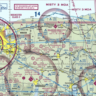 Oak Ridge Airport (NY16) VFR Sectional  Gaming Mouse Pad