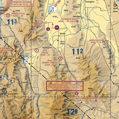 Desert Creek Airport (NV97) VFR Sectional  Gaming Mouse Pad