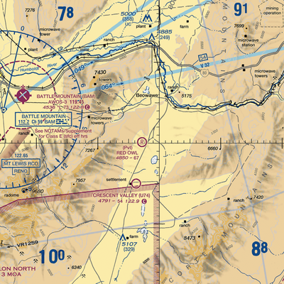 Red Owl Ranch Airport (NV89) VFR Sectional  Gaming Mouse Pad