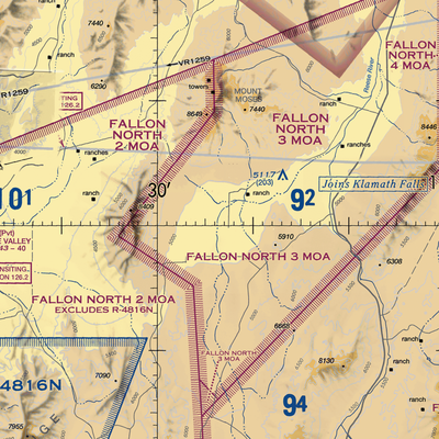 Swanson Ranch 3 Airport (NV64) VFR Sectional  Gaming Mouse Pad