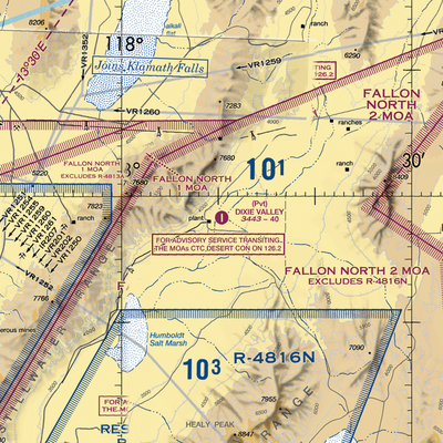 Dixie Valley Airport (NV30) VFR Sectional  Gaming Mouse Pad