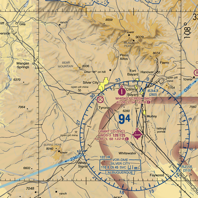 Turner Ridgeport Airport (NM72) VFR Sectional  Gaming Mouse Pad