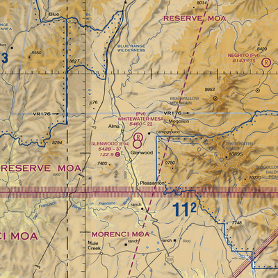 Whitewater Mesa Ranch Airport (NM55) VFR Sectional  Gaming Mouse Pad