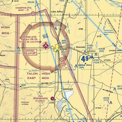 2 X 4 Ranch Airport (NM47) VFR Sectional  Gaming Mouse Pad