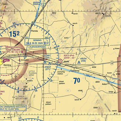 Solo Ranch Airport (NM08) VFR Sectional  Gaming Mouse Pad