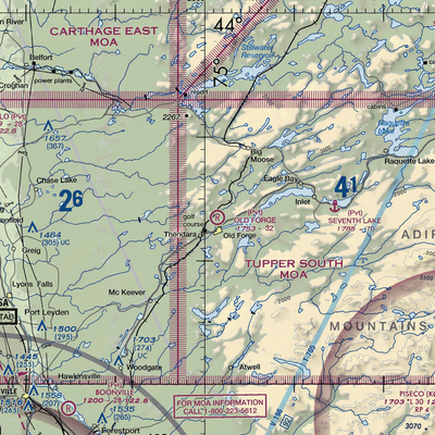 Old Forge Airport (NK26) VFR Sectional  Gaming Mouse Pad