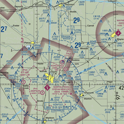 Falk Air Field (NE67) VFR Sectional  Gaming Mouse Pad