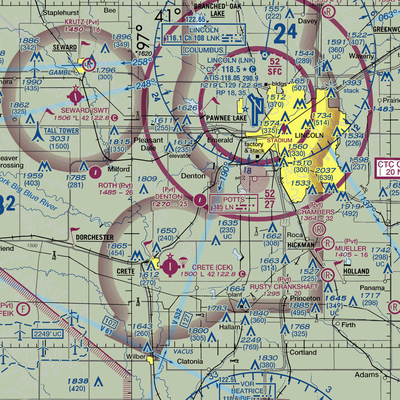 Denton Airfield (NE40) VFR Sectional  Gaming Mouse Pad