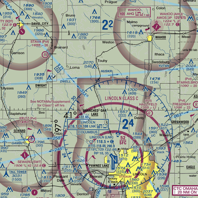 Polaks Sky Ranch Airport (NE24) VFR Sectional  Gaming Mouse Pad