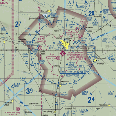 Simpson Airport (NE09) VFR Sectional  Gaming Mouse Pad