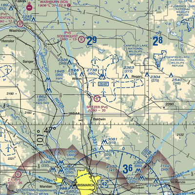 Spitzer Airport (ND80) VFR Sectional  Gaming Mouse Pad