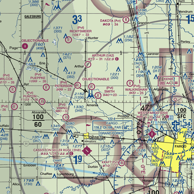 Smith Private Airport (ND74) VFR Sectional  Gaming Mouse Pad