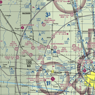 Peterson Airport (ND73) VFR Sectional  Gaming Mouse Pad