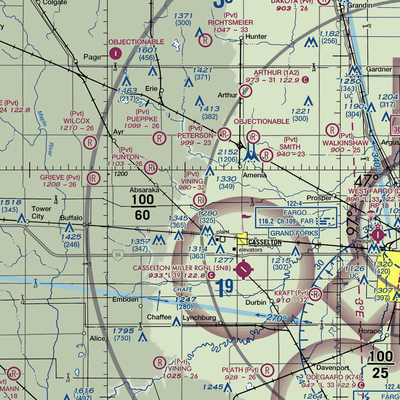 Vining Airport (ND68) VFR Sectional  Gaming Mouse Pad