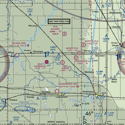 Krause Private Airport (ND49) VFR Sectional  Gaming Mouse Pad