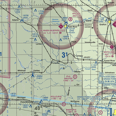 Fordville Airport (ND14) VFR Sectional  Gaming Mouse Pad