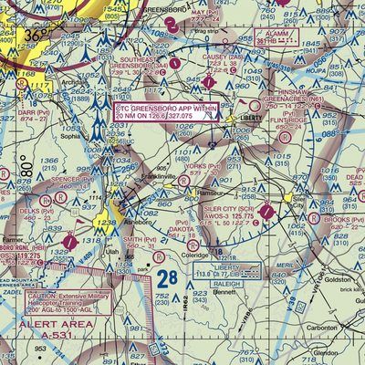 Yorks Field (NC13) VFR Sectional  Gaming Mouse Pad