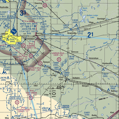 Linrud Airstrip (NA13) VFR Sectional  Gaming Mouse Pad