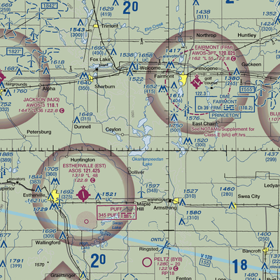 Rosenberg Airport (MY80) VFR Sectional  Gaming Mouse Pad