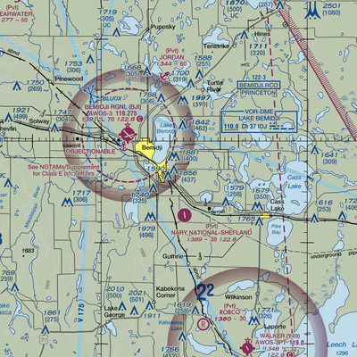 Cloverleaf-East Bemidji Airport (MY54) VFR Sectional  Gaming Mouse Pad