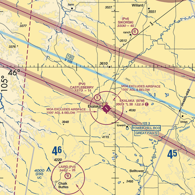 Castleberry Airport (MT45) VFR Sectional  Gaming Mouse Pad